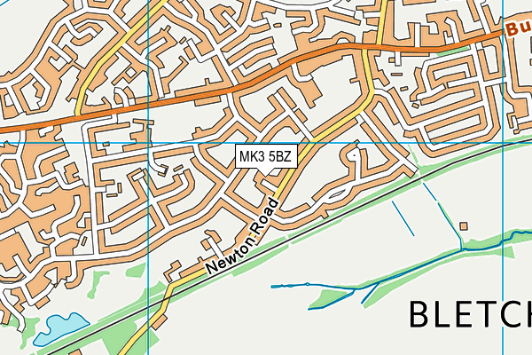 MK3 5BZ map - OS VectorMap District (Ordnance Survey)