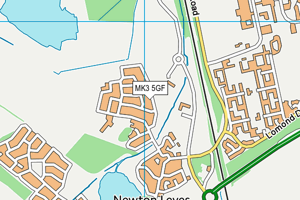 MK3 5GF map - OS VectorMap District (Ordnance Survey)