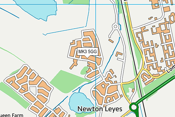 Newton Leys Primary School map (MK3 5GG) - OS VectorMap District (Ordnance Survey)