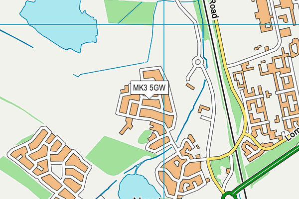 MK3 5GW map - OS VectorMap District (Ordnance Survey)