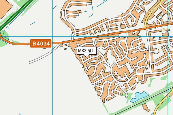 MK3 5LL map - OS VectorMap District (Ordnance Survey)