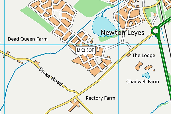 MK3 5QF map - OS VectorMap District (Ordnance Survey)