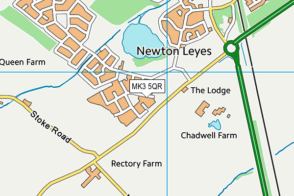 MK3 5QR map - OS VectorMap District (Ordnance Survey)