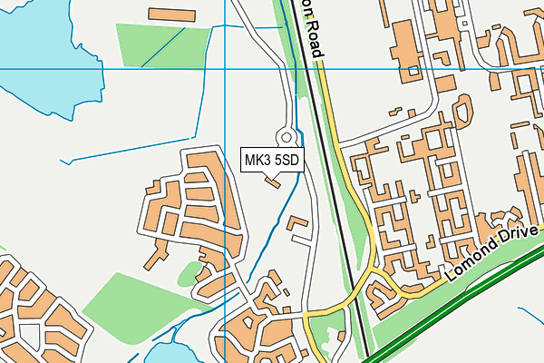 MK3 5SD map - OS VectorMap District (Ordnance Survey)