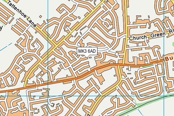 MK3 6AD map - OS VectorMap District (Ordnance Survey)
