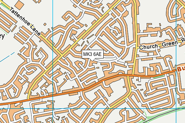 MK3 6AE map - OS VectorMap District (Ordnance Survey)