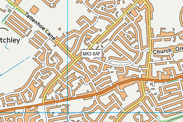 MK3 6AF map - OS VectorMap District (Ordnance Survey)