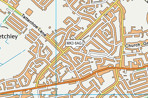 MK3 6AG map - OS VectorMap District (Ordnance Survey)