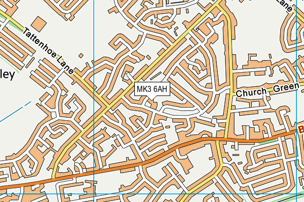MK3 6AH map - OS VectorMap District (Ordnance Survey)