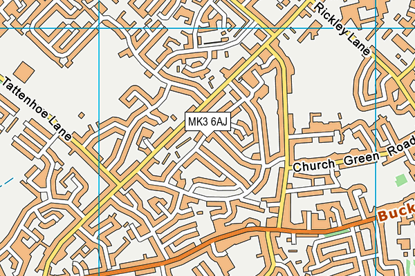 MK3 6AJ map - OS VectorMap District (Ordnance Survey)