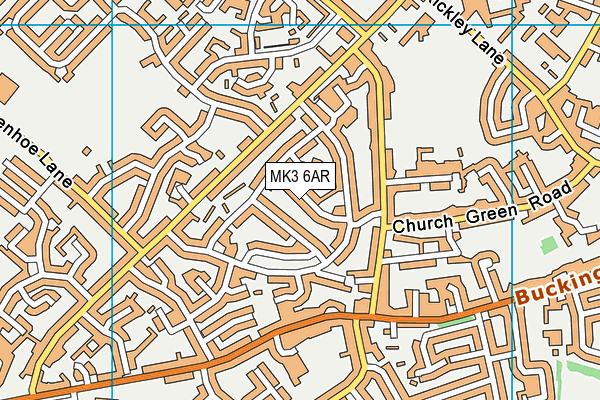 MK3 6AR map - OS VectorMap District (Ordnance Survey)