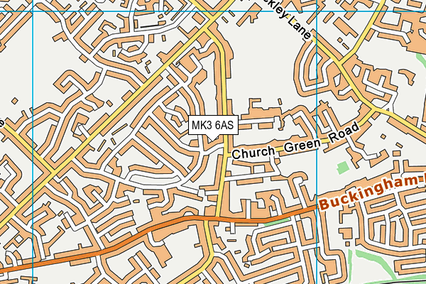 MK3 6AS map - OS VectorMap District (Ordnance Survey)