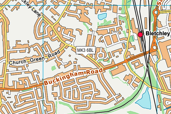 MK3 6BL map - OS VectorMap District (Ordnance Survey)