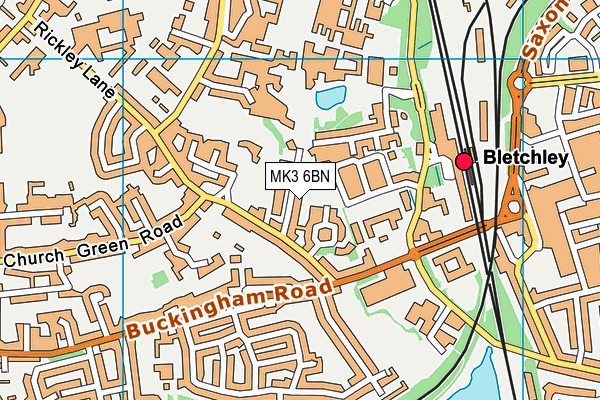 MK3 6BN map - OS VectorMap District (Ordnance Survey)