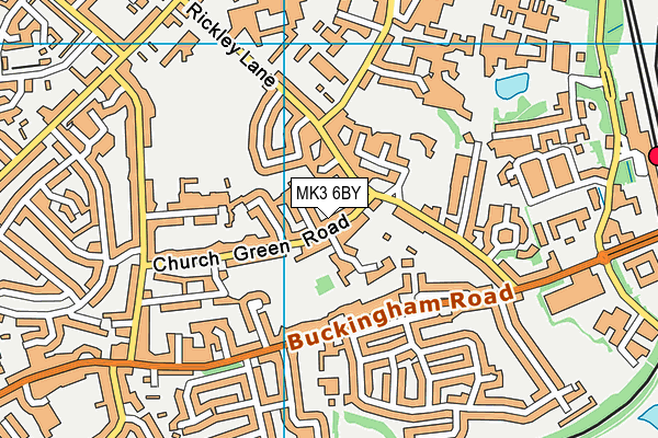 MK3 6BY map - OS VectorMap District (Ordnance Survey)