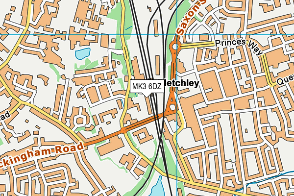 MK3 6DZ map - OS VectorMap District (Ordnance Survey)