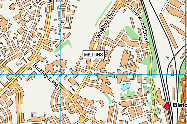 MK3 6HS map - OS VectorMap District (Ordnance Survey)