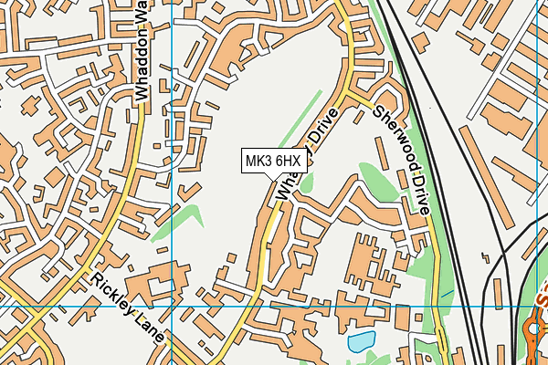 MK3 6HX map - OS VectorMap District (Ordnance Survey)
