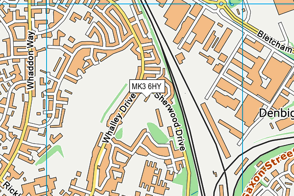 MK3 6HY map - OS VectorMap District (Ordnance Survey)