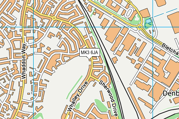 MK3 6JA map - OS VectorMap District (Ordnance Survey)