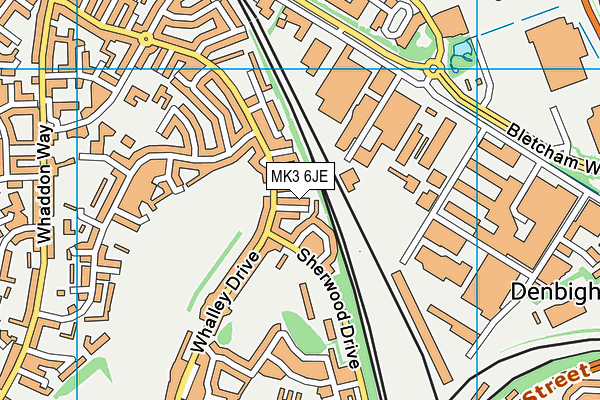 MK3 6JE map - OS VectorMap District (Ordnance Survey)