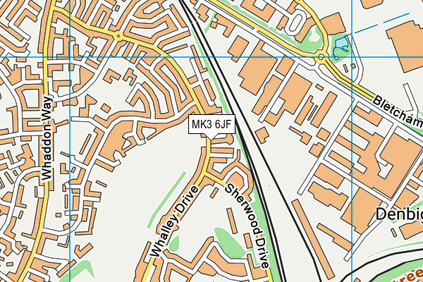 MK3 6JF map - OS VectorMap District (Ordnance Survey)