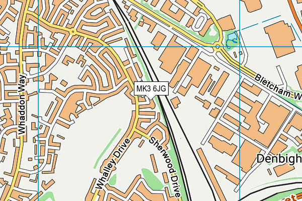 MK3 6JG map - OS VectorMap District (Ordnance Survey)