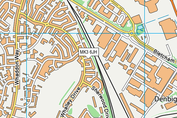 MK3 6JH map - OS VectorMap District (Ordnance Survey)