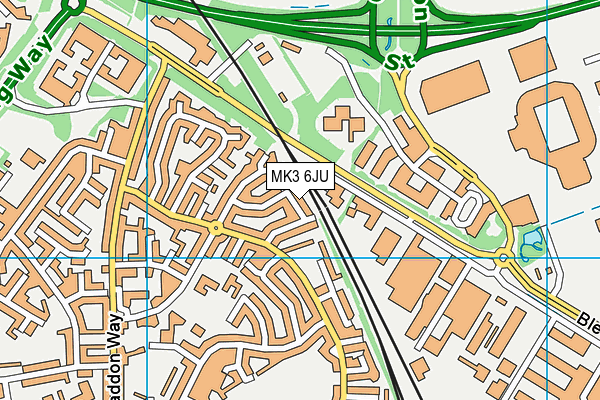 MK3 6JU map - OS VectorMap District (Ordnance Survey)