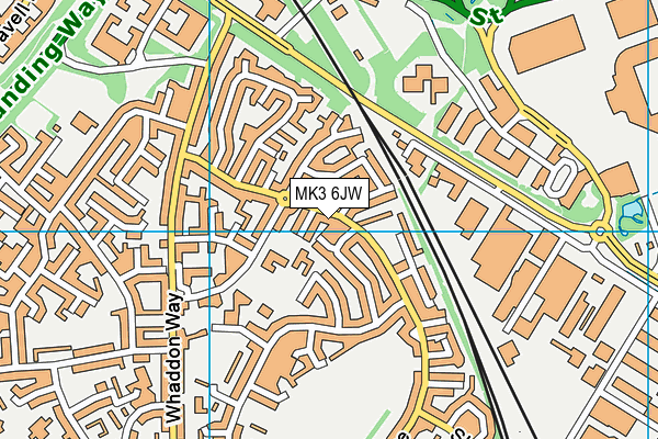 MK3 6JW map - OS VectorMap District (Ordnance Survey)