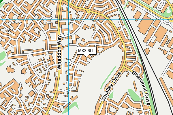 MK3 6LL map - OS VectorMap District (Ordnance Survey)