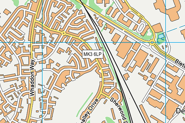 MK3 6LP map - OS VectorMap District (Ordnance Survey)