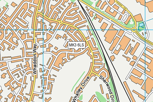 MK3 6LS map - OS VectorMap District (Ordnance Survey)