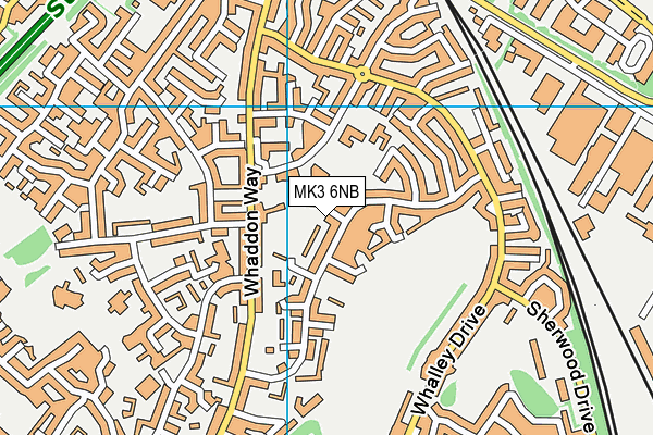 MK3 6NB map - OS VectorMap District (Ordnance Survey)