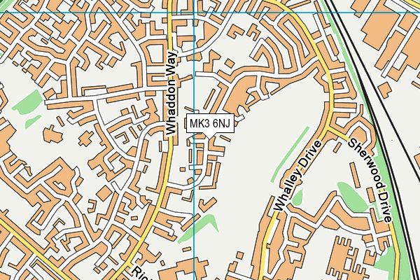 MK3 6NJ map - OS VectorMap District (Ordnance Survey)