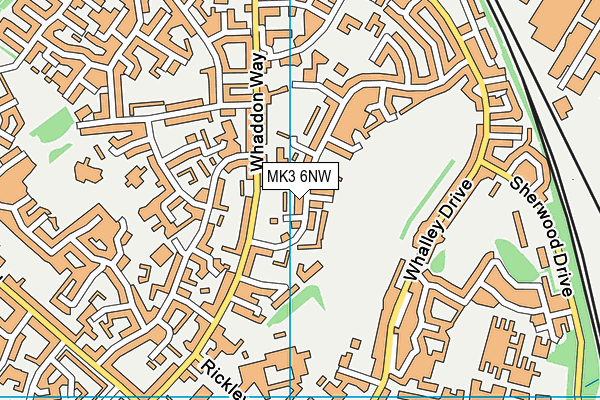 MK3 6NW map - OS VectorMap District (Ordnance Survey)