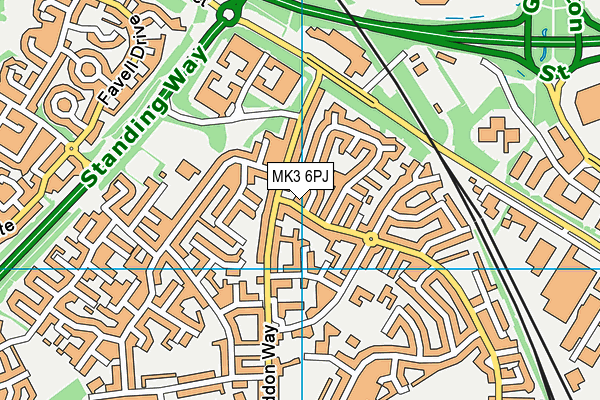 MK3 6PJ map - OS VectorMap District (Ordnance Survey)