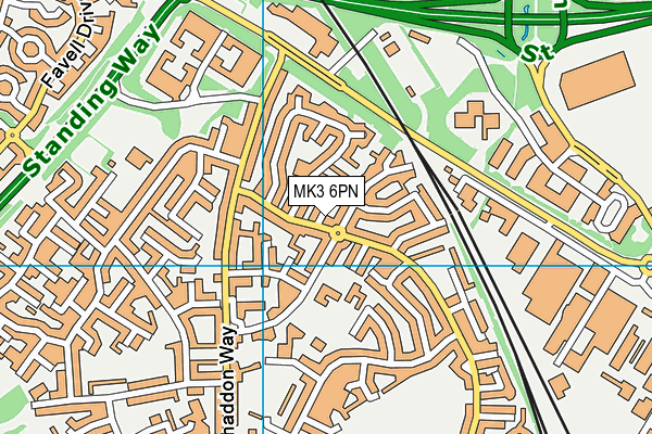 MK3 6PN map - OS VectorMap District (Ordnance Survey)