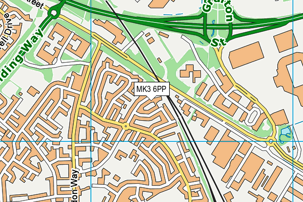 MK3 6PP map - OS VectorMap District (Ordnance Survey)