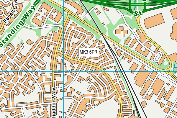 MK3 6PR map - OS VectorMap District (Ordnance Survey)