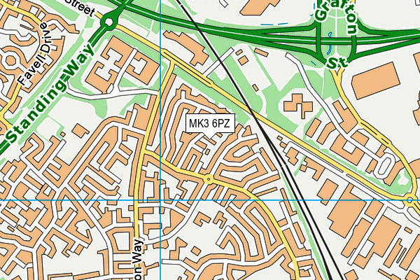 MK3 6PZ map - OS VectorMap District (Ordnance Survey)