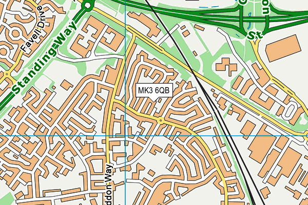 MK3 6QB map - OS VectorMap District (Ordnance Survey)