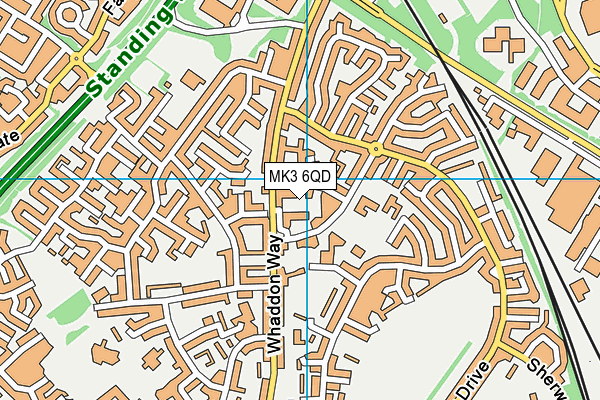 MK3 6QD map - OS VectorMap District (Ordnance Survey)