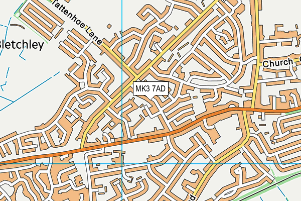MK3 7AD map - OS VectorMap District (Ordnance Survey)