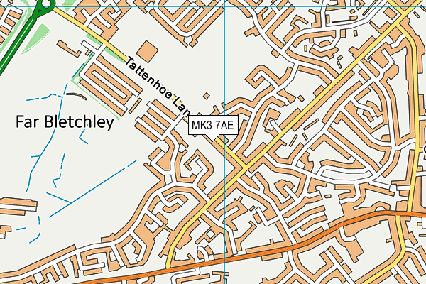 MK3 7AE map - OS VectorMap District (Ordnance Survey)