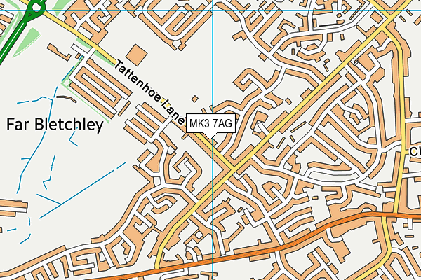 MK3 7AG map - OS VectorMap District (Ordnance Survey)