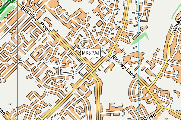 MK3 7AJ map - OS VectorMap District (Ordnance Survey)