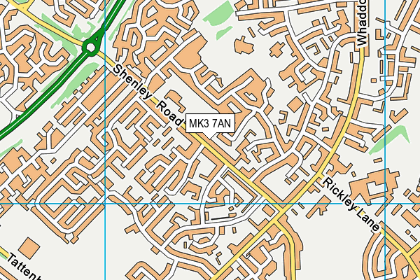 MK3 7AN map - OS VectorMap District (Ordnance Survey)