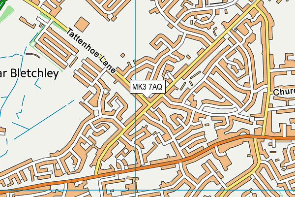 MK3 7AQ map - OS VectorMap District (Ordnance Survey)