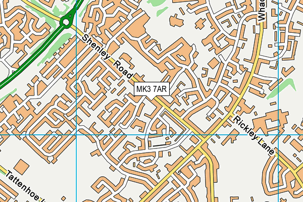 MK3 7AR map - OS VectorMap District (Ordnance Survey)